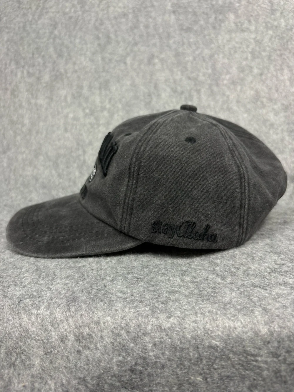 Hawaii USA Est. 1959 Black Vintage Wash Dad Hat